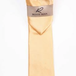 Accessories Rossi Man Men's Ties With Pocket Round Solid Pattern Gold - RMR665-11