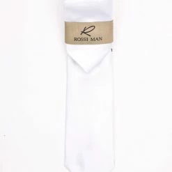Rossi Man Men's Ties With Pocket Round Solid Pattern White - RMR665-2 Accessories