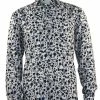 Sangi Long Sleeve Button Down Casual Printed Men's Shirt - Floral Pattern Blue #S 1042