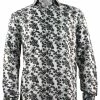 Sangi Long Sleeve Button Down Casual Printed Men's Shirt - Floral Pattern Black #S 1053 Shirts