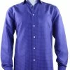 Sangi Long Sleeve Button Down Casual Printed Men's Shirt - Diamond Star Pattern Royal Blue #S 1064 Shirts
