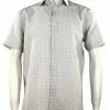 Sangi Short Sleeve Button Down Casual Printed Men's Shirt - Dots Pattern White #S 2031